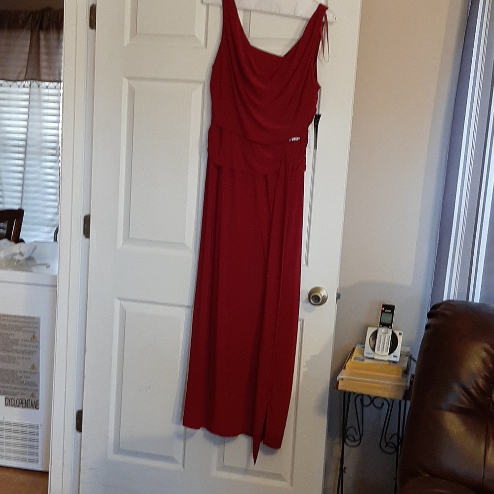 Burgundy evening gown